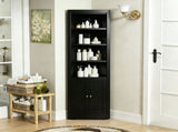 71" Tall Corner Storage Cabinet with 2 Doors, 5-Tier Metal Cabinet with Adjustable Shelves, T2398P504065