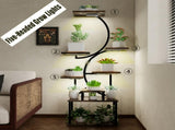 8-Tiered Indoor Plant Stand with 5 Grow Lights, 10-Level Stepless Dimming, Durable Thickened Metal 78451776