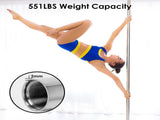Stripper Dance Pole 45mm Spinning Static Dancing Pole with 88-108.1in Adjustable Height 551LBS 97088499