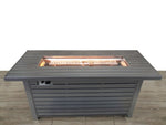 ZUN 24" H x 54" W Steel Outdoor Fire Pit Table with Lid B120141813