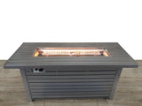 ZUN 24" H x 54" W Steel Outdoor Fire Pit Table with Lid B120141813