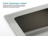 Stainless Steel Kitchen Sink, 33x19 Drop In Single Bowl, Undermount Handmade Sink in Dark Gray, 31436810