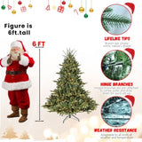 Artificial 6ft Green Christmas Tree with 1763 PE/PVC Mixed Branch Tips, 500L warm white led, memory 38777485