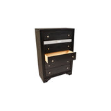 Matrix Traditional Style 5 Drawer Chest made with Wood in Black 808857772084