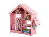 Pink and white star-printed MDF, spray-painted, 1 mirror, 3-tier shelf, 1 clothes rod, children's 45801405