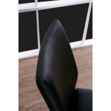 Contemporary Style Z-Shaped Chair Base 2pcs Chairs Black Leatherette Chrome Finish Side Chair B011P152661