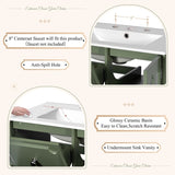 Retro Style 30'' Bathroom Vanity with Ceramic Sink Combo, Freestanding Single Vanity with 2 Drawers, N710P195635F