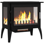 ZUN 1000W/1500W 24" Electric Fireplace Stove, Freestanding Fireplace Heater with Realistic Flame, 97024038