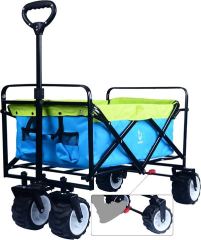 ZUN Collapsible Heavy Duty Beach Wagon Cart Outdoor Folding Utility Camping Garden Beach Cart with 98745799