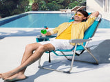63*70*99cm Heightened Oxford Cloth Silver White Aluminum Tube Bearing 100kg Beach Chair Mint Green 34215828