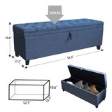 ZUN 55.3 Inch Extra Long Storage Ottoman Entryway Bench with Flip Top Storage Chest with Padded Seat Bed W1435P163386