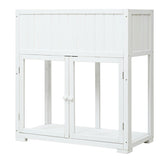 TOPMAX Patio 35.4''x17.7''x37.4'' Mini Wood Cold Frame, Compact 2 Doors Garden Greenhouse with N717P229026K