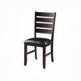 Espresso Finish Contemporary Side Chairs Set of 2 Faux Leather Upholstery Durable Wooden Kitchen B2741P331890