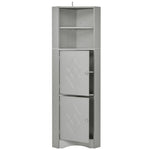 ZUN Tall Bathroom Corner Cabinet, Freestanding Storage Cabinet with Doors and Adjustable Shelves, MDF 45790350