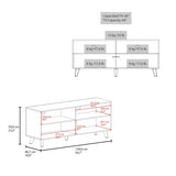 FM FURNITURE Black City Tv Stand 60" with Open Storage and 1 Door, Wengue B128P301397