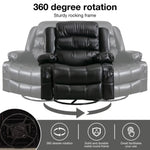 ZUN Massage Swivel Rocker Recliner Chair with Vibration Massage and Heat Ergonomic Lounge Chair for W1521130739