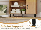 4-Tier Open Shelf Storage Cabinet with 2 Doors, 176 LBS Total Capacity for Entryway & Living 30250140