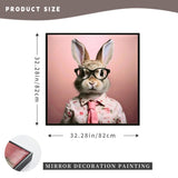 Stretched Canvas Print - Whimsical Rabbit in Blush Pink Three-Piece Suit, Nursery and Bedroom Wall W3374P324199