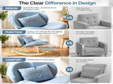 25.59"W x 33.66"D x 29.53"H Indoor Teddy Fabric Rocking Chair, Soft Fluffy Lounge Rocker with White 70114682