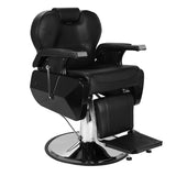Barber Chair with Round Base and Footrest, PVC Leather Upholstery, ABS Armrests, 10033230