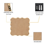 Solid Wood Wavy Square Mirror-Natural Wood 36" x 36" Modern Mirror Wall Decor for Bathroom, Bedroom, W1445P189618