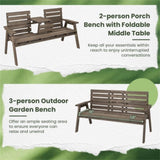 Wooden bench withFol dable Middle Table 61250127