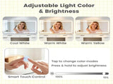 White Makeup Vanity Table with Touch Control 3-Color LED Lighted Mirror, Built-in Charging Station 2 59930352