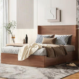 Large grooved undulating lift storage bed frame, wooden platform bed frame with lift storage, no W1858P307153