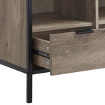 ZUN Rustic Oak and Black 1-Drawer TV Stand B062P209414