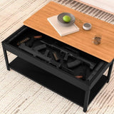 Rectangular double-layer coffee table with hidden storage compartment and fingerprint lock - Living W396P307339