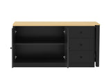 89.7''Wooden Sideboard with Extendable Table,Multifunctional Storage Cabinet with 2 Doors N711P334768O