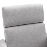 Modern Upholstered Rocker Nursery Chair Plush Seating Glider Swivel Recliner Chair, Gray 09348183
