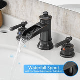 Bathroom Faucets for Sink 3 Hole ORB 8 inch Widespread Bathroom Sink Faucet with Pop Up Drain Double W1932P180023