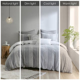 King/Cal King 3 Piece Cotton Jacquard Duvet Cover Set B03596508