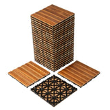 27pcs Wood Interlocking Deck Tiles 11.8"x11.8", Waterproof Flooring Tiles for Indoor and Outdoor, 80119626