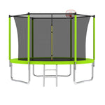 ZUN 10FT Trampoline for Kids, Basketball Hoop and Ladder, Outdoor Kids Trampoline with Safety K1163P147346