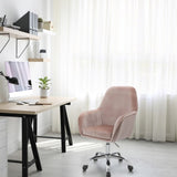 ZUN Peach and Chrome Swivel Office Chair B062P182757