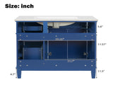 36" Blue Modern Bathroom Vanity with Ceramic Sink, Soft Close Doors, 4 Drawers for Storage, Elegant N729P253935C