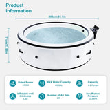 Inflatable hot tub 81.1"*27.9" portable spa pool outdoor spa for 4-6 people with cover equipped with 13536110