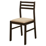 Cappuccino and Tan 3-piece Dining Set with Drop Leaf B062P145671