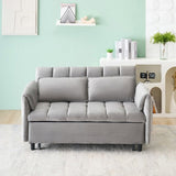 52 "grey modern velvet sofa, sofa pullout bed, small love seat casual sofa with back, pillow, W1658P266339