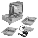 Electric Chafing Dish 9L/9.5QT 400W 110V Food Warmer Buffet Electric Chafing Dish with Glass Lid for 21236772