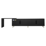 ZUN 70"-90" Extendable TV Cabinet, Modern Entertainment Center with Storage and Adjustable Shelves, W1435P190369