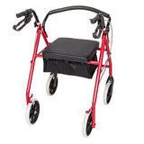 ZUN Iron Walker with Wheels Black & Red 48381029