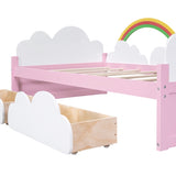 Twin Size Bed with Clouds and Rainbow Decor WF303699AAH