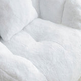 Giant Bean Bag Chair withFootstool, Oversized Bean Bag for Adults and Kids, Faux Fur Shell-Shaped 57728667