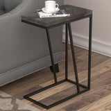 Rustic Grey Herringbone and Sandy Black Accent Table B062P153638