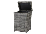 With Top Cover Iron Frame Rattan Trash Can Gary Gradient 14100479