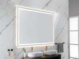 84 x 48 Inch LED Bathroom Mirror with Front and Backlight, Wall Mounted Vanity Mirror with Aluminum W2287P282006