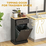 Kitchen Tilt Out Trash Bin Cabinet Free Standing Recycling Cabinet Trash Can Holder With Drawer, 72686953